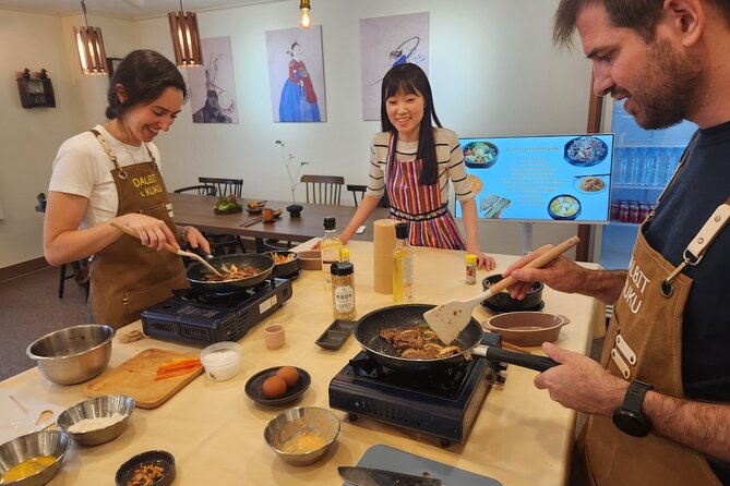 Traditional Korean 6-Dish Cooking Class + Hidden Alley Tour Seoul - Inside the 2F studio kitchen off Chungmu-ro